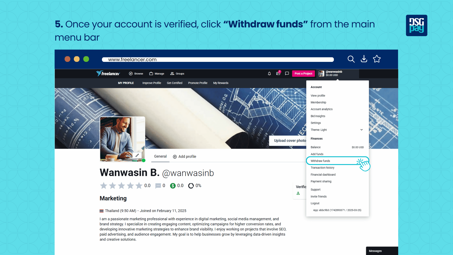 How to Link DSGPay’s Virtual Account on Freelancer.com