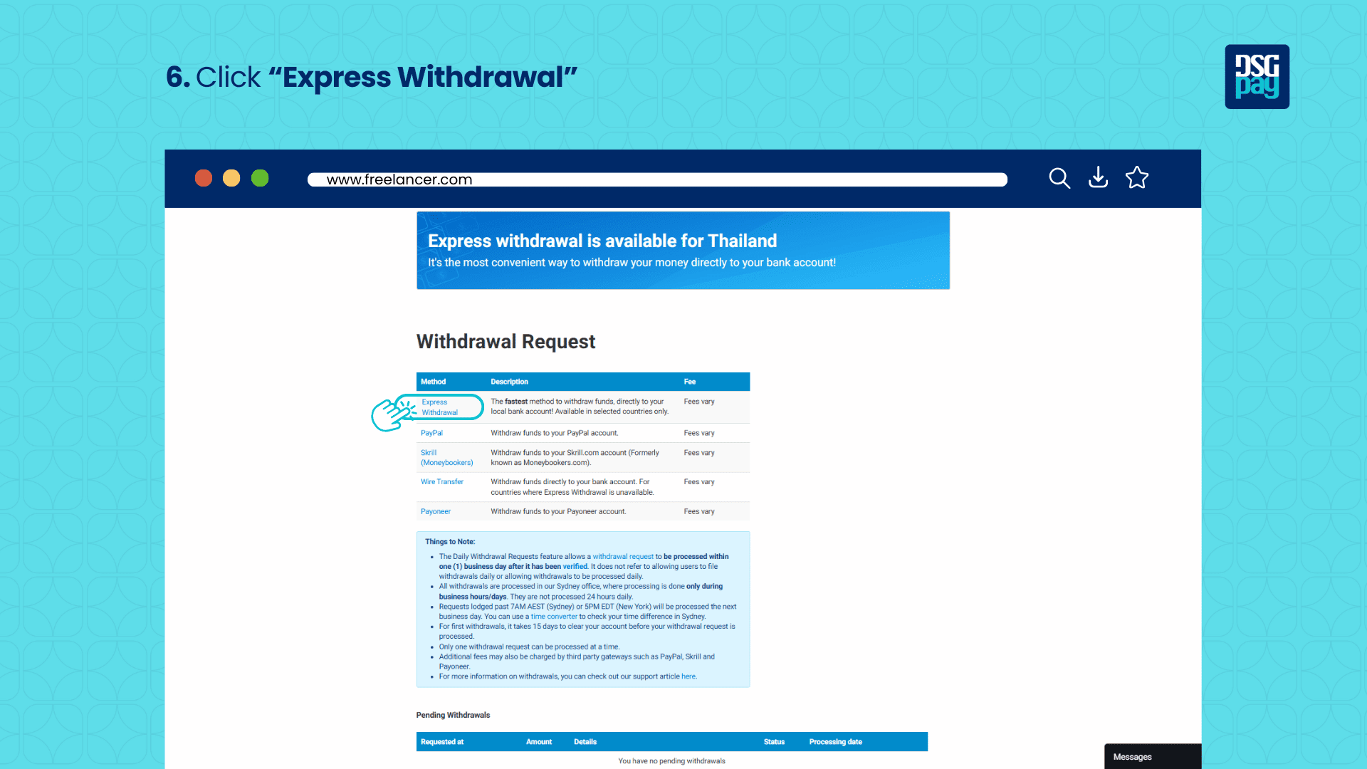 How to Link DSGPay’s Virtual Account on Freelancer.com